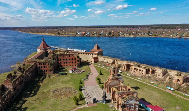 View of the village.Morozov, named after the famous prisoner of the Schlisselburg Fortress
