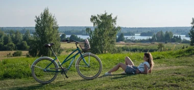 Exploring the island by bike