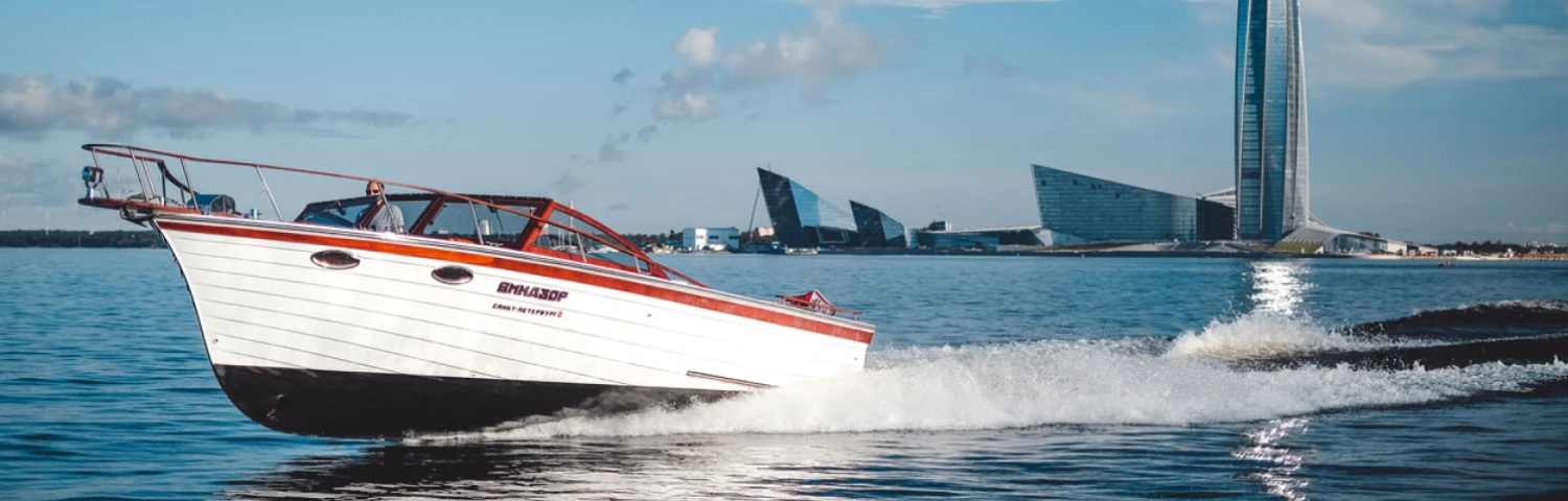 Yachts and speedboats in St.Petersburg