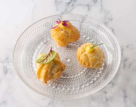 Profiteroles with Pâté and Cloudberry