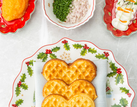 Waffles with Vendace Roe