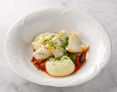 Squid with wasabi puree
