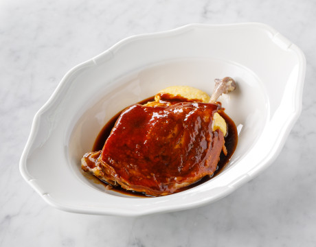 Duck Leg Confit with Cheese Polenta