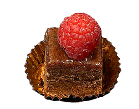 Mini-moilee with raspberries