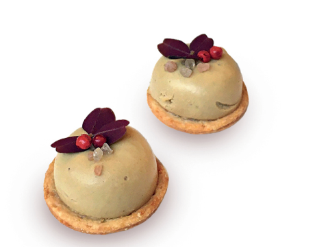 Foie gras mousse with Himalayan salt and pink pepper