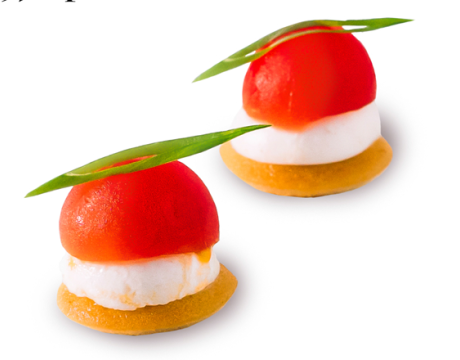 Cherry Tomato Caprese with Mini Mozzarella in a Parmesan Tartlet
