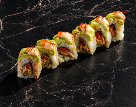 Salmon, Avocado, and Red Caviar Rolls