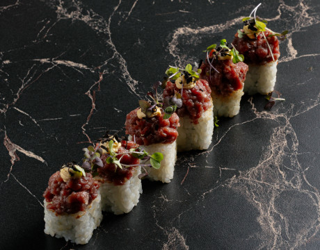 Beef Tartare and Truffle Roll