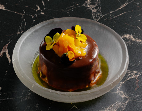 Mango-Ginger-Chocolate Soufflé