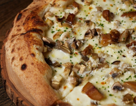 Porcini and wild mushrooms pizza