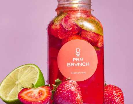 Passion fruit-strawberry-elderberry lemonade